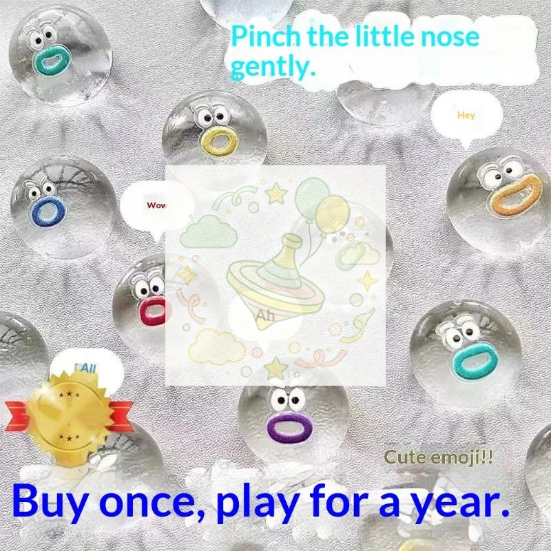Transparent  Stress Relief Ball 1Pcs Funny Face Soft Toy for Kids Party Home Classroom Reward