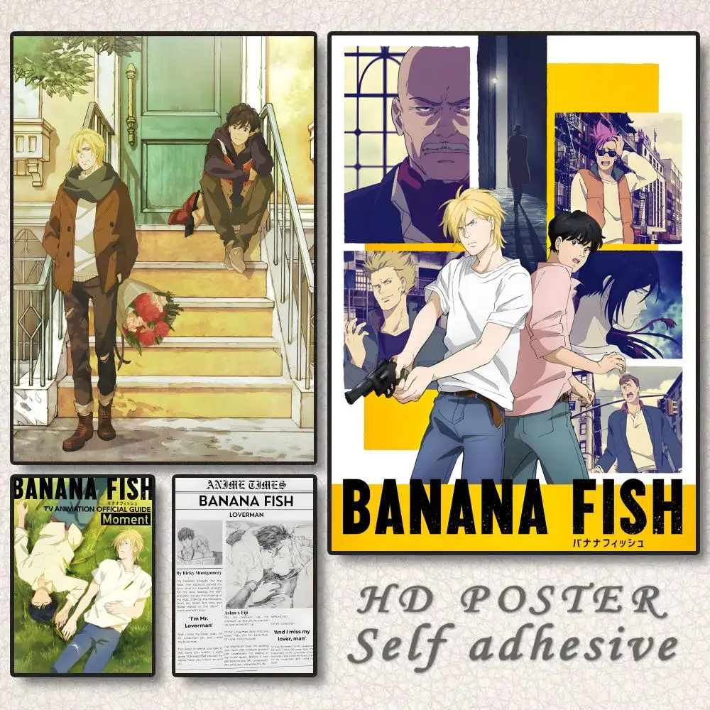 Póster de Anime japonés BANANA FISH-A, pegatina artística para pared, Mural, impresión fotográfica, póster decorativo para decoración del hogar y sala de estar