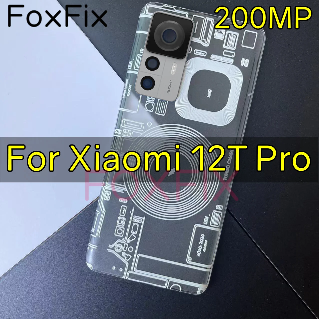 Plastic Back Cover For Xiaomi 12T Pro Battery Door Panel Rear Housing Replacement For Xiaomi 12T Pro 22081212UG 22081212G