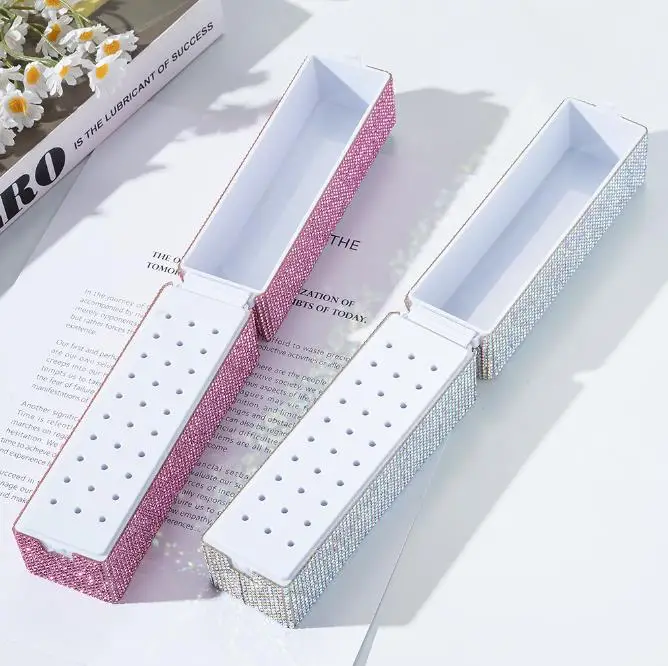 

4 шт., держатель для стоматологических инструментов, 30 отверстий с поддельными блестящими алмазными сверлами для ногтей, коробка для хранения, органайзер для полировки шлифовальной головки, чехол