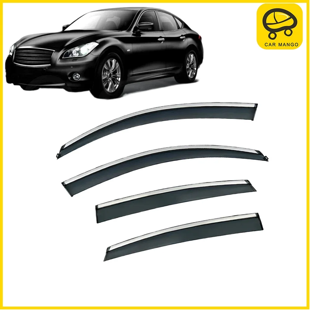 

Chrome Strips Rain Guards for Infiniti M Y51 2011-2019 Window Visor Wind Deflectors Door Visor Vent Shades Ventvisor