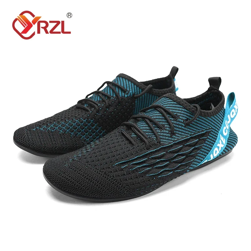 Yrzl mocassins masculinos sapatos de caminhada ao ar livre respirável sapatos casuais anti-deslizamento masculino malha moda verão rendas sapatos masculinos