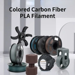 Filamento de fibra de carbono colorido, filamento pla de fibra de carbono de 1.75mm (azul, verde exército, café, marrom, vermelho), alta precisão +/-0.02mm, 1kg