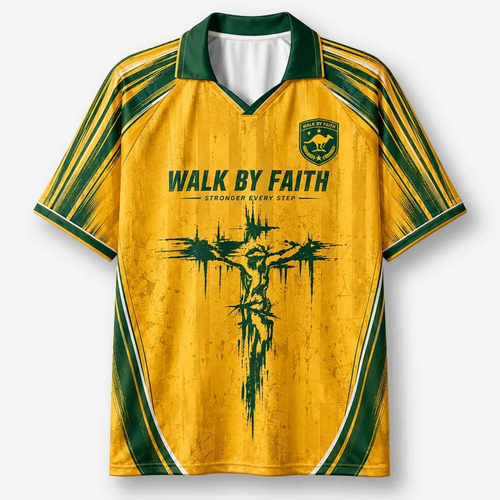 2026 New Lapel Polo Short Sleeved Shirt Retro Christian Cross Religious Pattern Printed T-shirt Fitness Training T-shirt