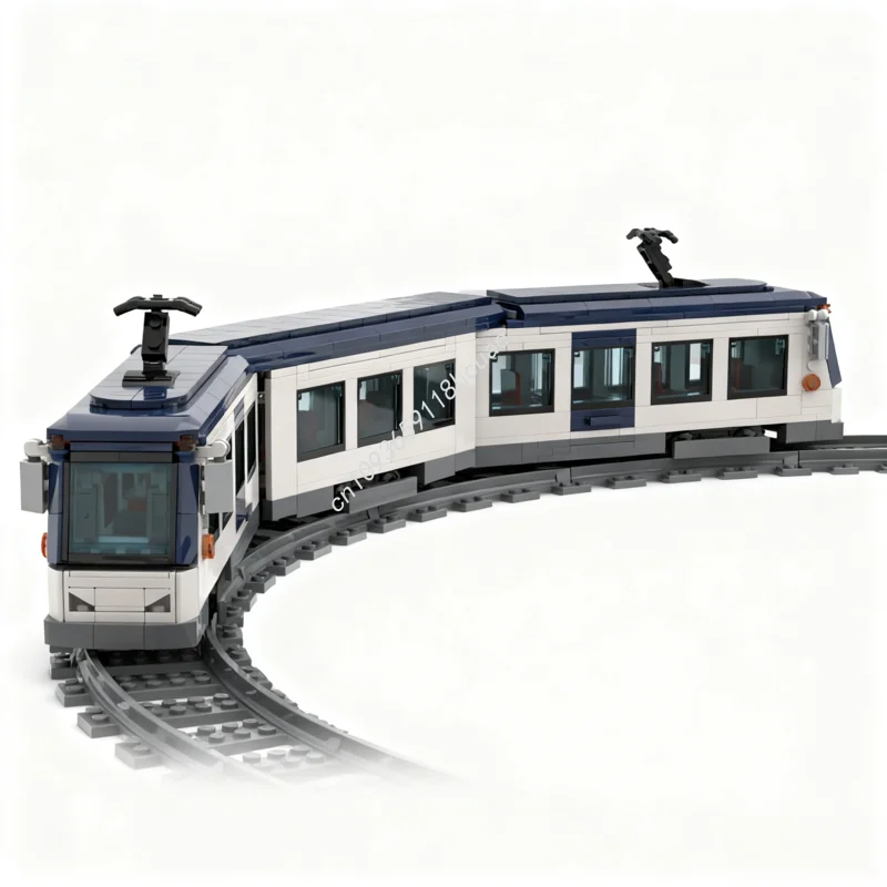 993 Uds. MOC Tram Benjamin articulado Minifig escala modelo bloques de construcción arquitectura juguetes modulares cumpleaños regalos de navidad