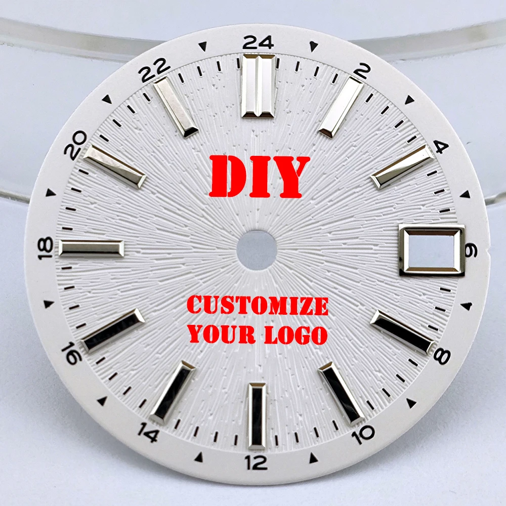 28.5mm NH35 dial customizable for your logo non luminous single calendar dial 24-hour logo luxury watch dial watch accessories