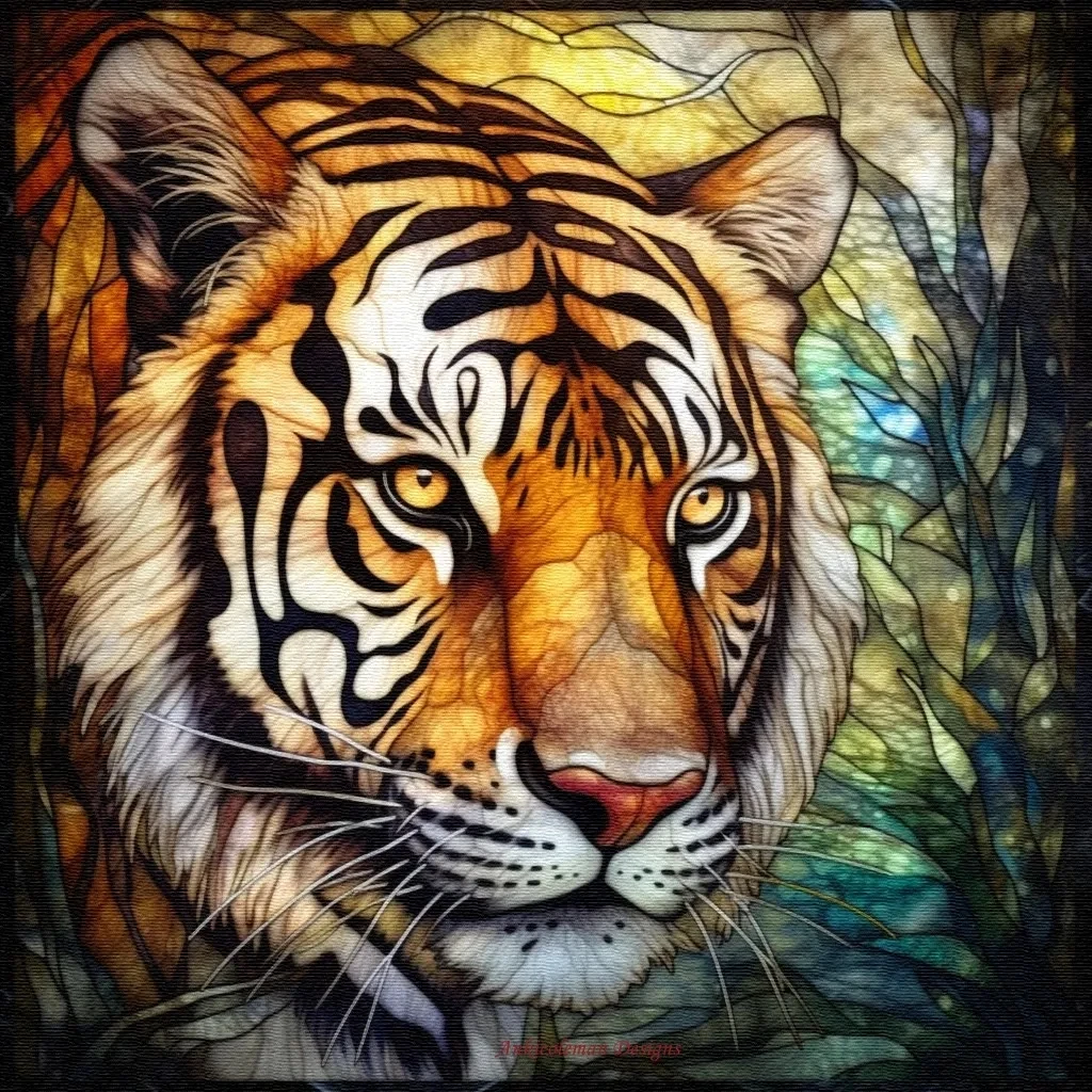 

Витраж Тигр - Рукоделие для вышивания DIY DMC Высокое качество - Наборы для вышивки счетным крестом 14 карат Картина маслом