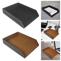 PU Leather Collection Letter Tray,Document Desk Stackable Office File