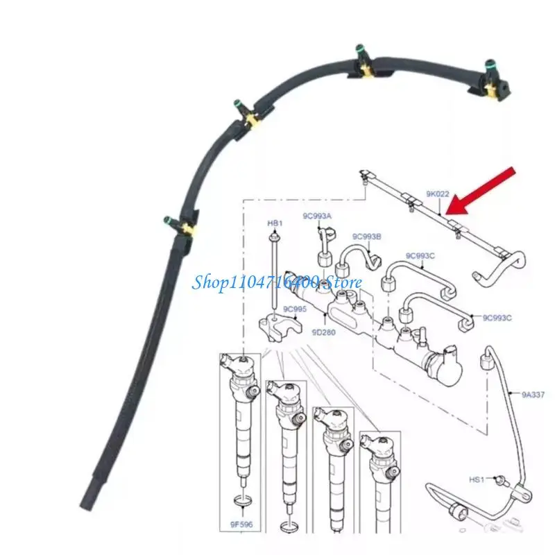 y1gd Return Hose for Select Models Injector Leak Offs Pipe Overflow Hose