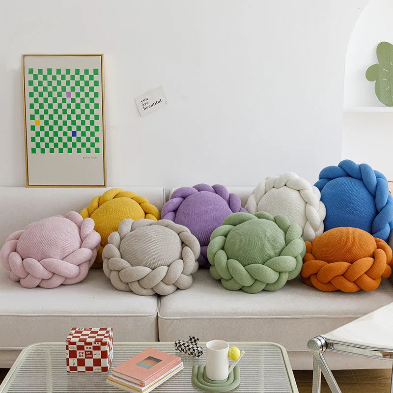 Creative Round Throw Cushions 40*40cm Pillow For Sofa Car Handmade Flower Cushion Lovely Seat Cushion Home Decoration