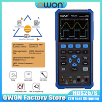 OWON HDS25 HDS25S Digital Oscilloscope Dual Channel 25MHz Bandwidth 250MSa/s 4.5bit 20000 Count True RMS Multimeter
