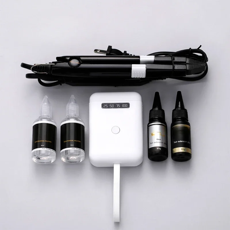 Uv light hair extension machine kit  Set connection technology machine  in iron metal hair extensions tools