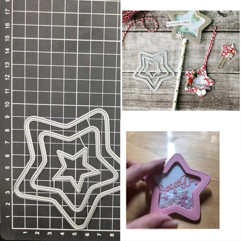 

metal cutting dies cut die mold Five-Pointed Star decorations Scrapbook paper craft knife mould blade punch stencils dies