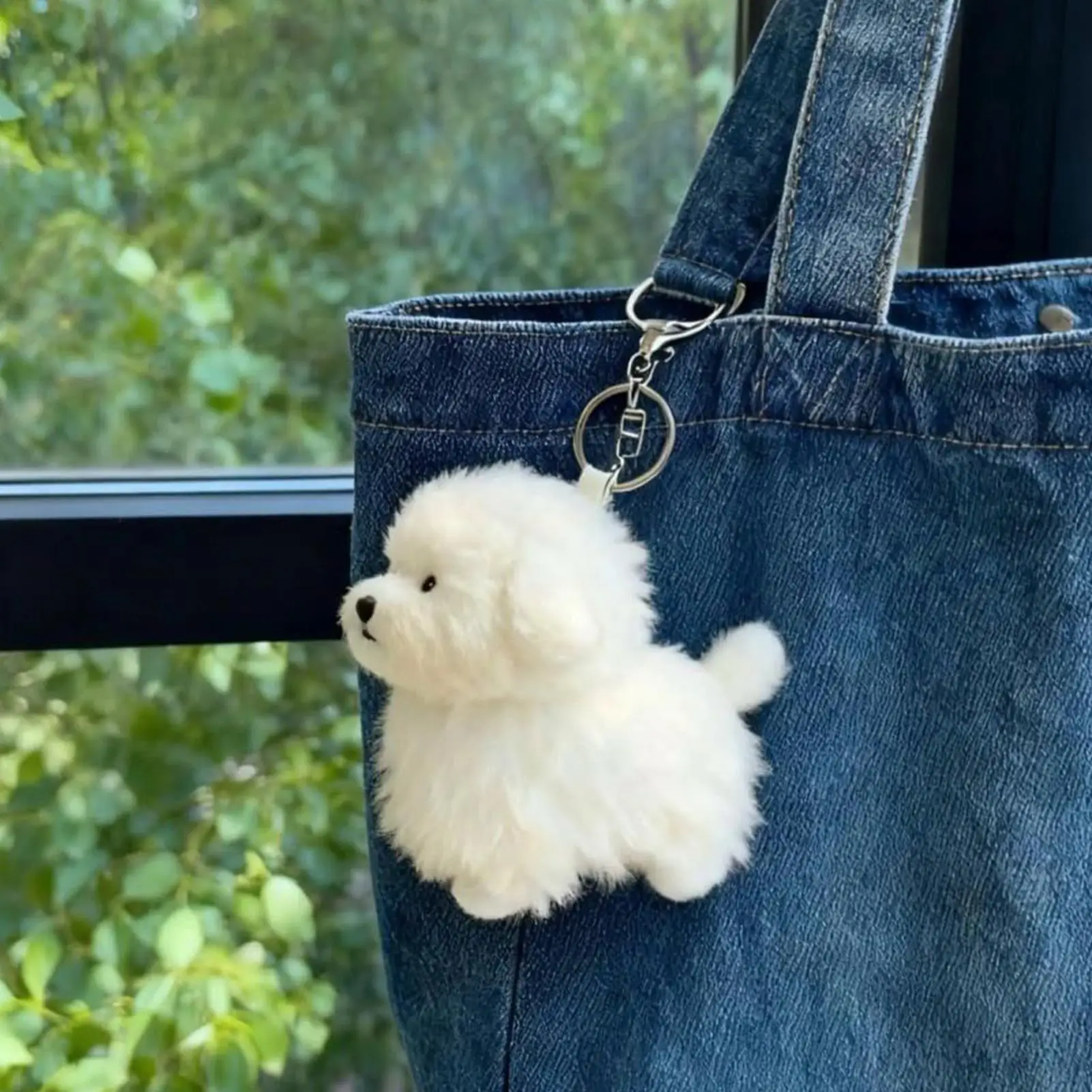 

Плюшевый брелок-подвеска: милый белый плюшевый щенок, мультяшный зверек, брелок для ключей, подвеска для сумки, подарки для детей