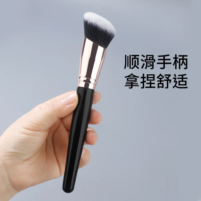 Único sombreamento pó fundação elegante tubo oblíquo escova redonda obliquebfrost traceless à prova de manchas contorno de maquiagem
