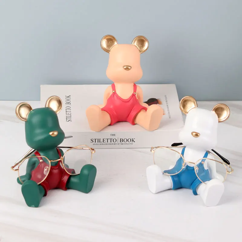 Cute Sit-down Bear Glasses Display Props Eyewear Furnishing Stands Shelf Store Household Car Decoration