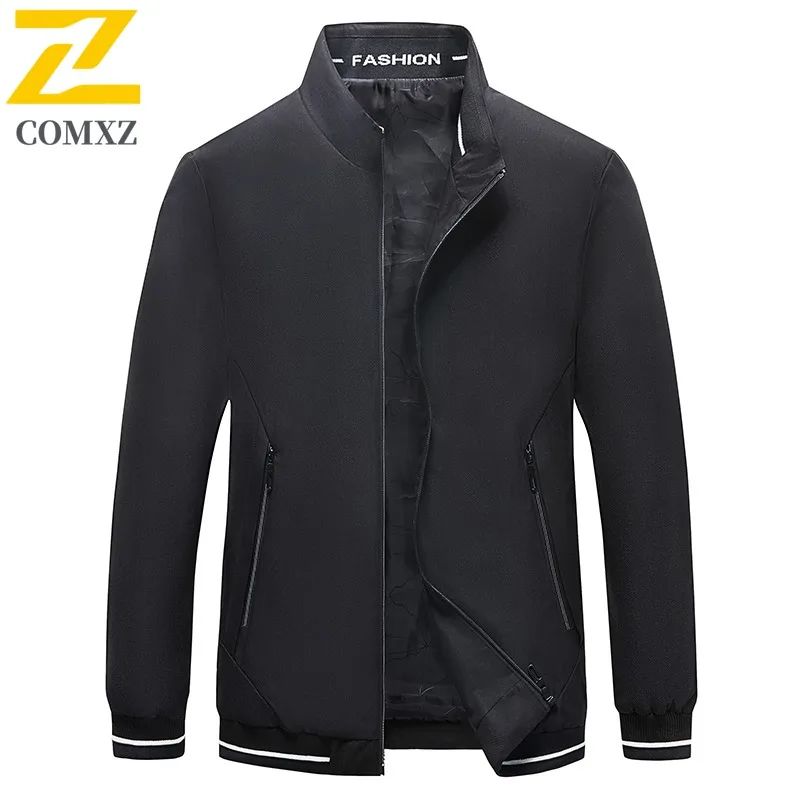 

COMXZ Middle Aged Jacket Men Business Casual Spring Autumn New Fashion Personalized Loose Stand Collar Jacket Mens Wear Coat