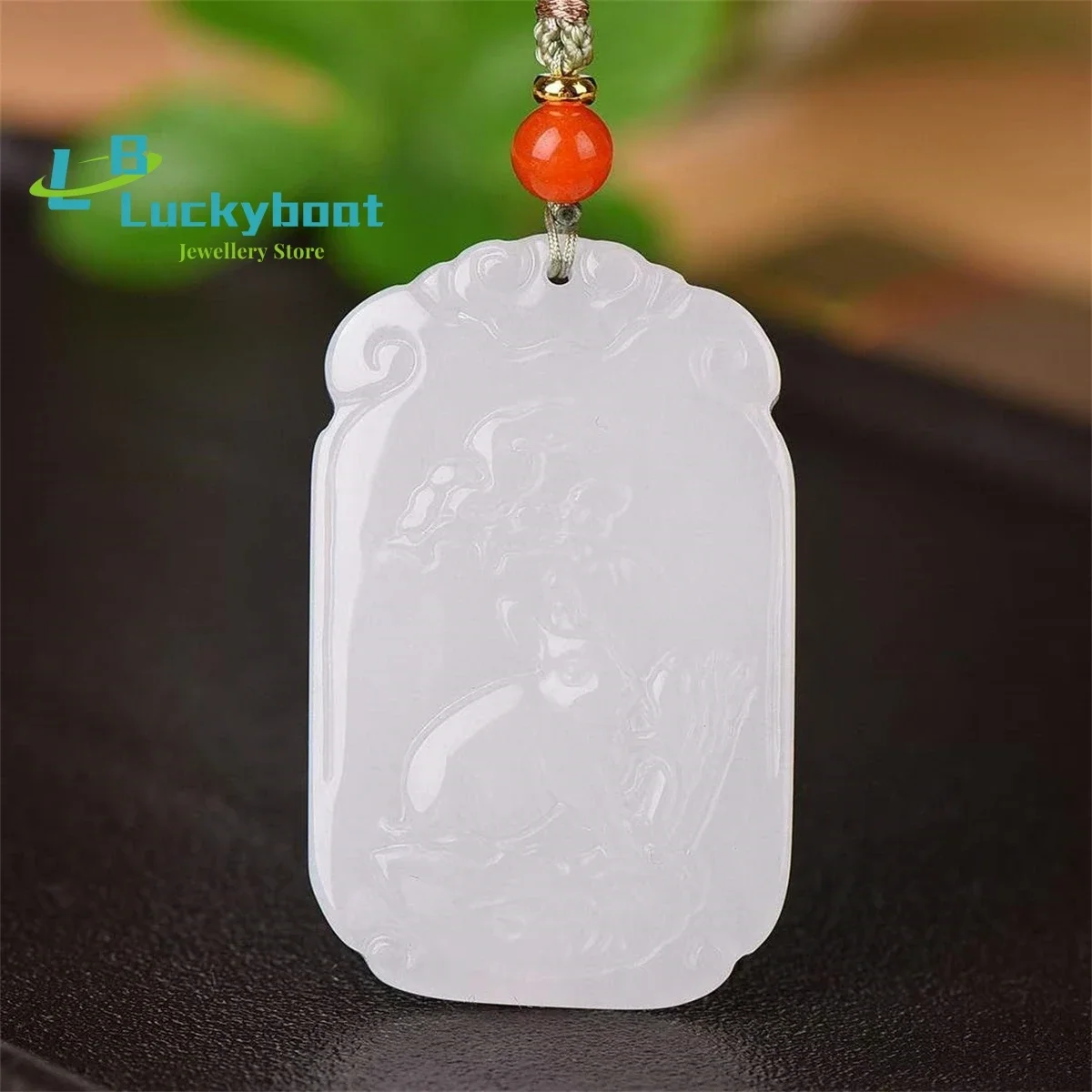 

Natural Gold Silk White Jade Future Like Brocade Pendant Simple and Versatile Exquisite and Fashionable for Men and Women