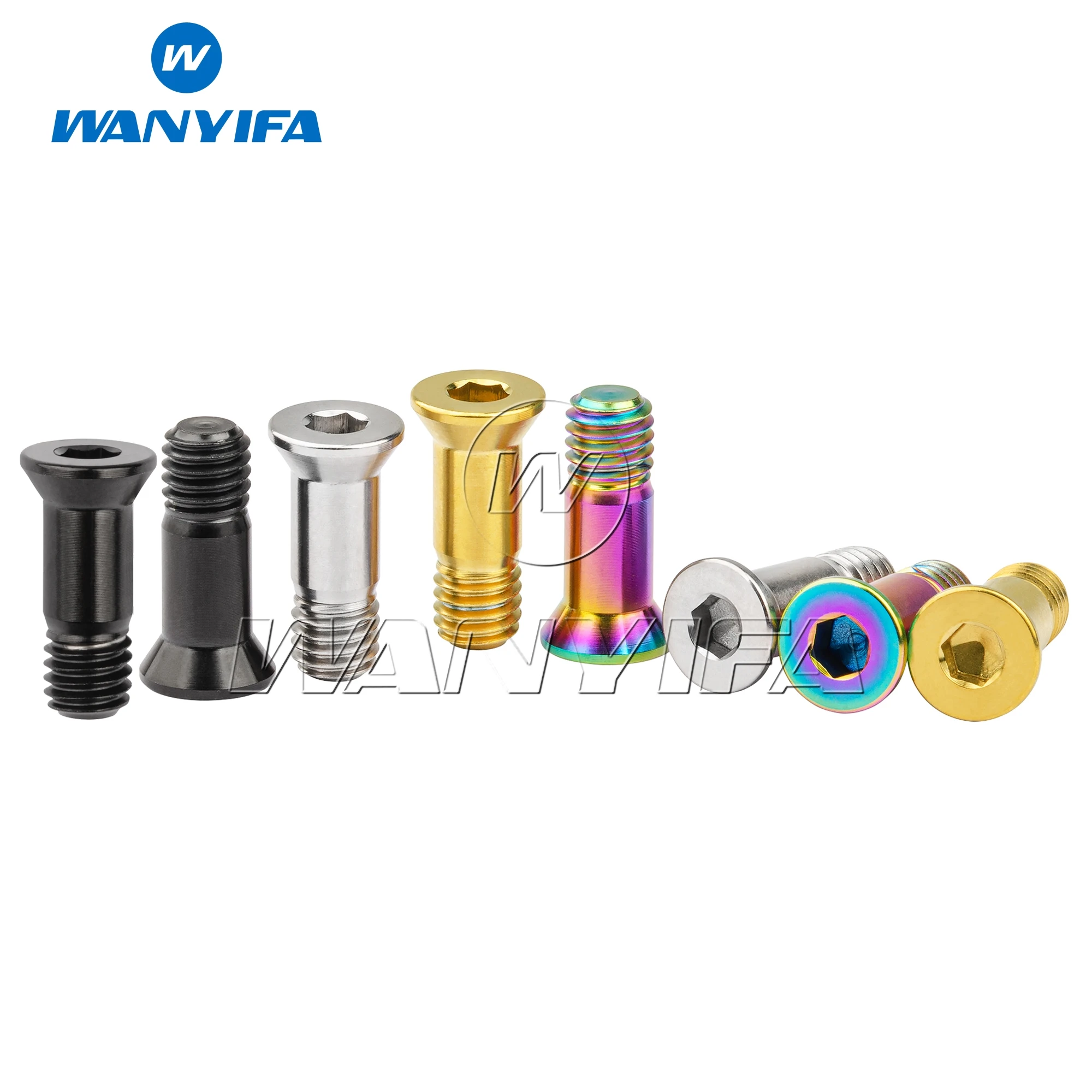 Wanyifa Titanium Bicycle Rear Derailleur Jockey Wheel Bolt M5x14.5 Bolt MTB Bike Guide Roller Bolt Screw 2pcs/lot