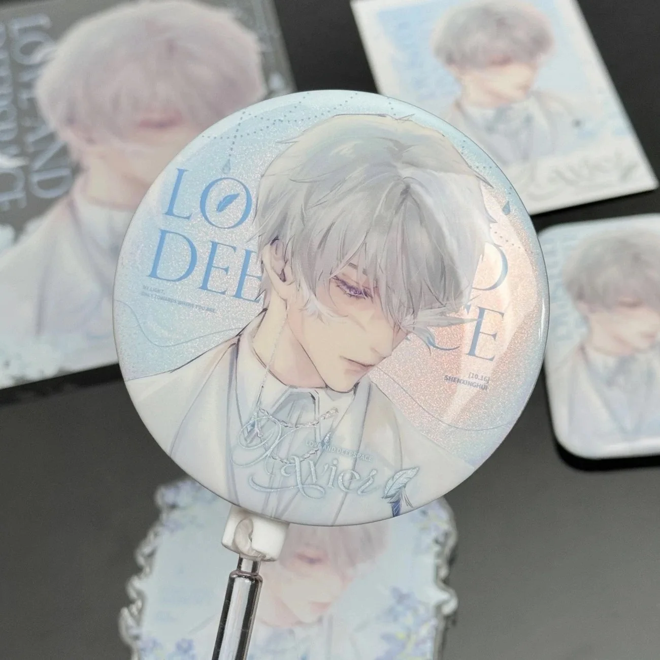 شارة Love and Deep Space Fan Valley Xavier Bar محلية الصنع، بطاقة شفافة، تحقق من مجموعة هدايا Nearby Valley