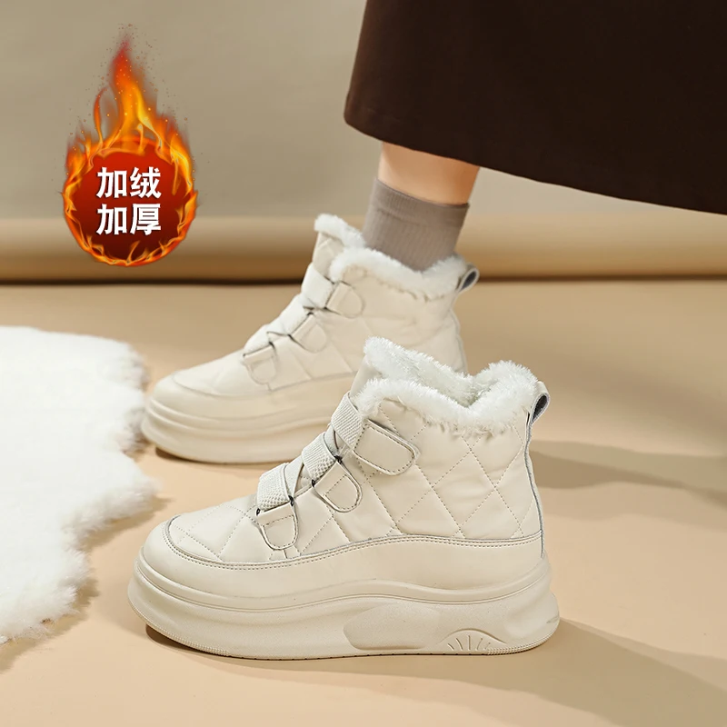 

Женские теплые зимние ботинки большого размера на флисовой подкладке, осенне-зимняя повседневная хлопковая обувь