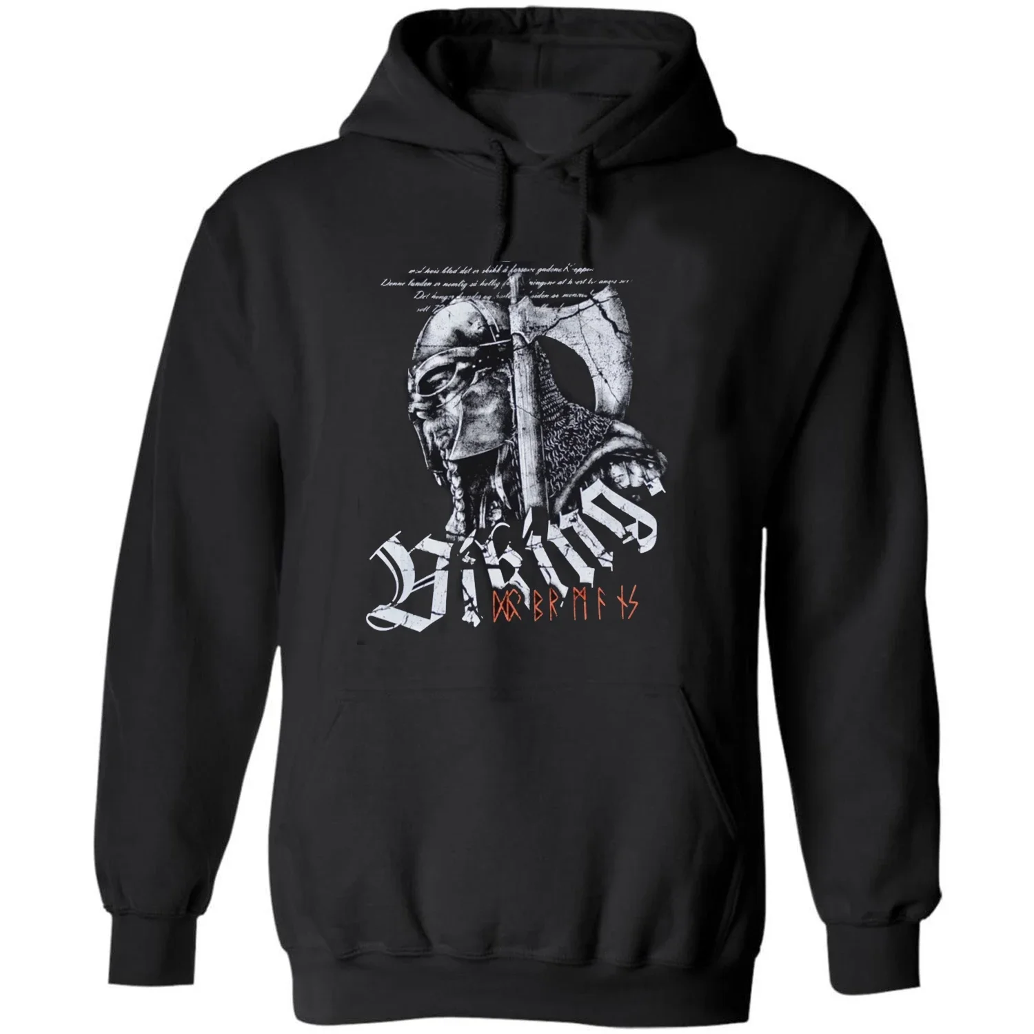 

Vintage Scandinavia Nordic Warrior Inscriptions Pullover Hoodie Comfortable Cotton Casual Mens Sweatshirts Streetwear