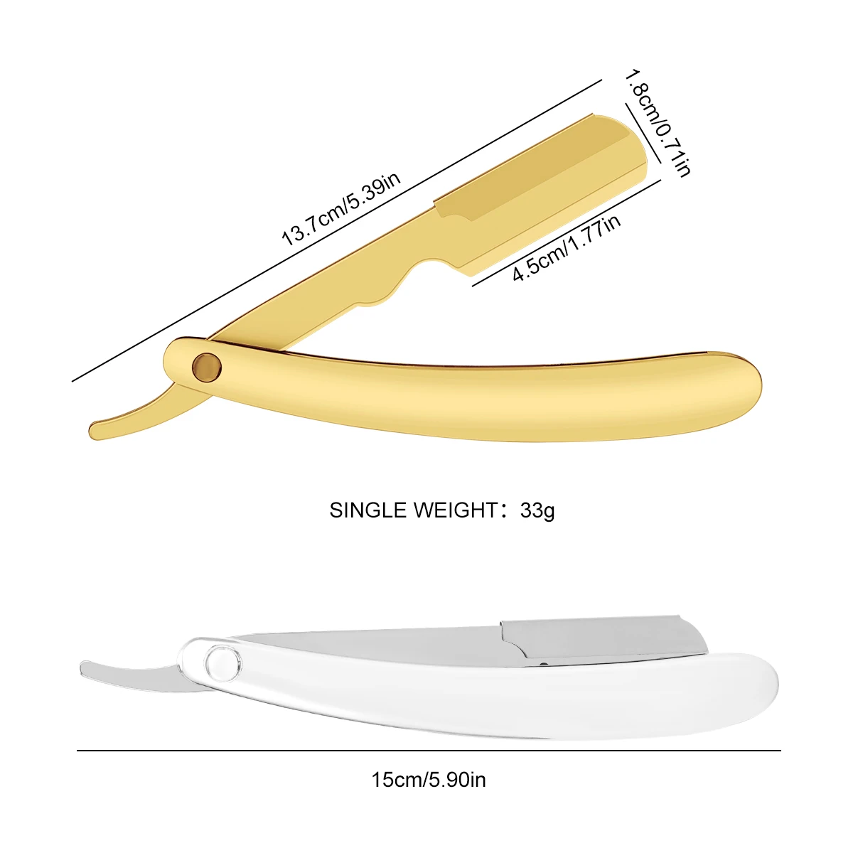 Argent hommes rasage barbier outils cheveux rasoir noir pliant rasoir couteau acier inoxydable droit rasoir Barbearia support cadeau