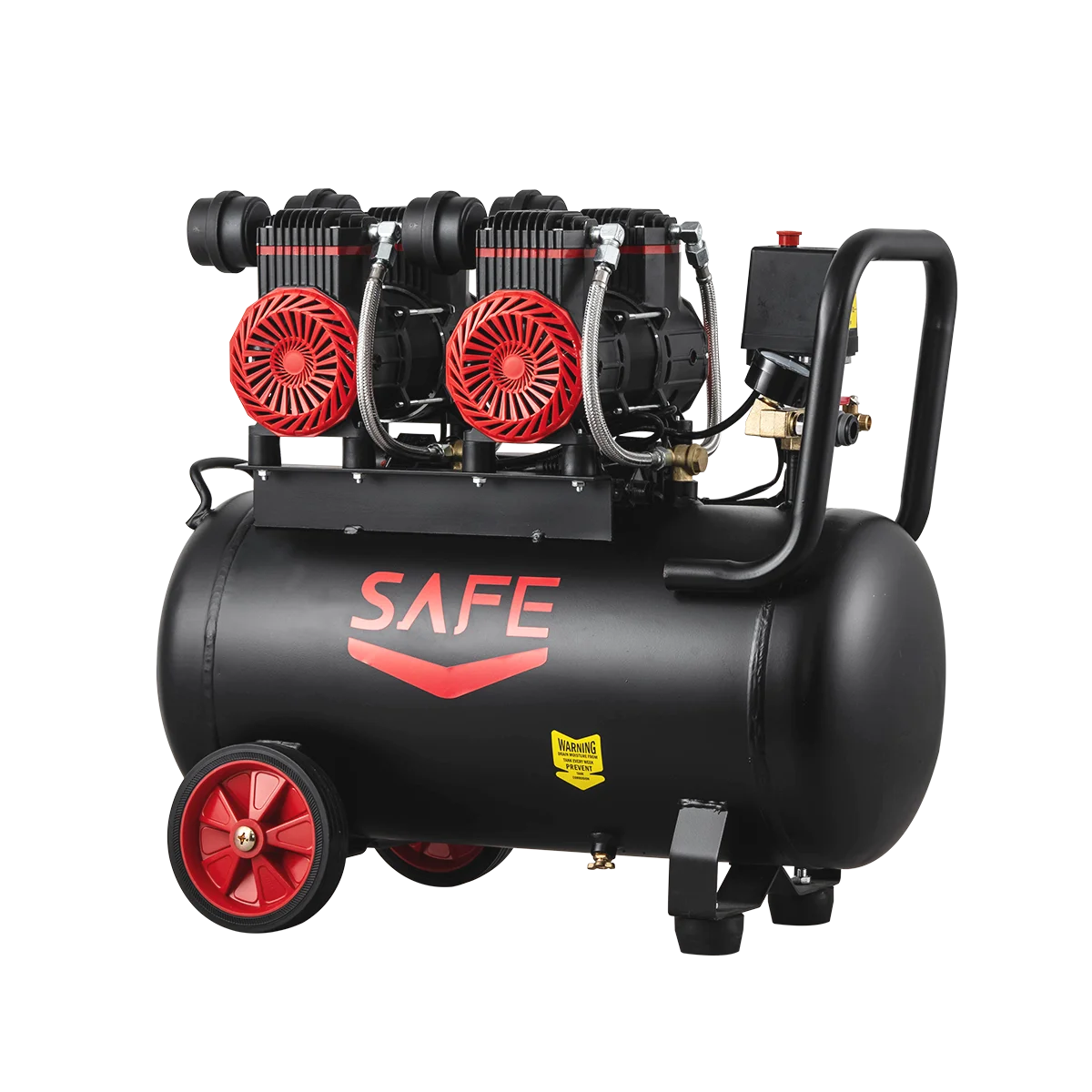 Safe Compresor De Aire Portatil Fabricante 80L/Min 8 Bar 800W Compresor de aire silencioso sin aceite portátil