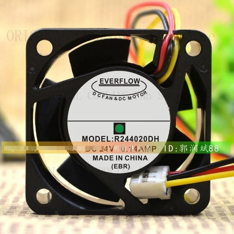 H  1 pcs FOR EVERFLOW R244020DH DC24V 0.14A 40 * 40 * 20 3-wire equipment cooling fan *