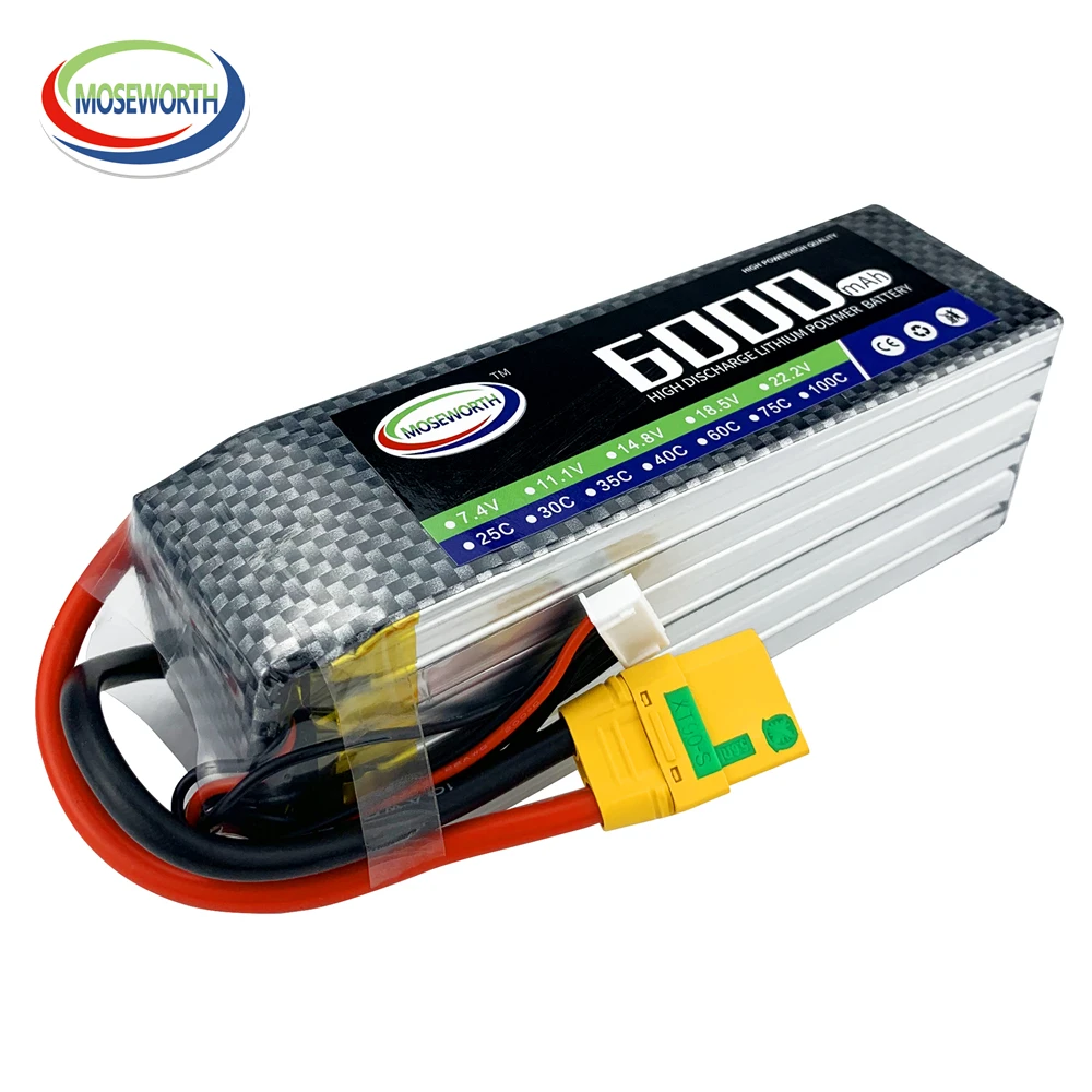 Europe Stock 2s 7.4v 6000mah 11.1v 14.8v 6000mah Rc Lipo Battery With XT60 Plug 3s Lipo Battery For Rc Car Truck Helicopter