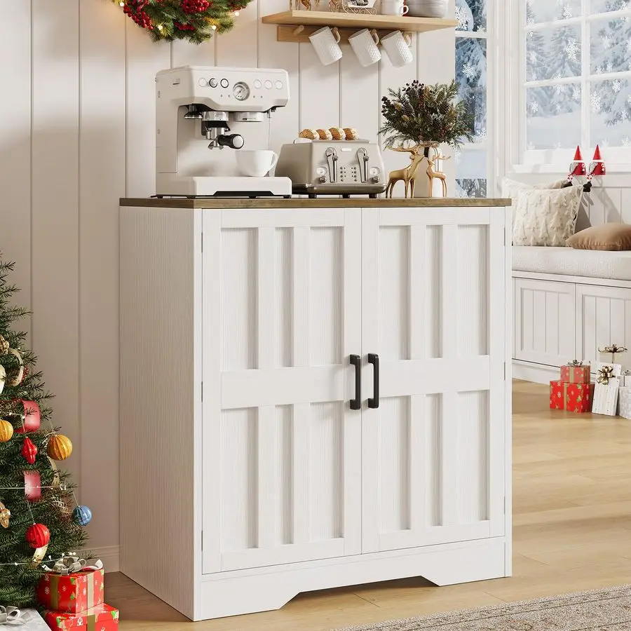 Buffet Cabinet, Modern Farmhouse Kitchen Storage Cabinet, Small Modular Accent Cabinet Coffee Station Bar Media Console Table Cr
