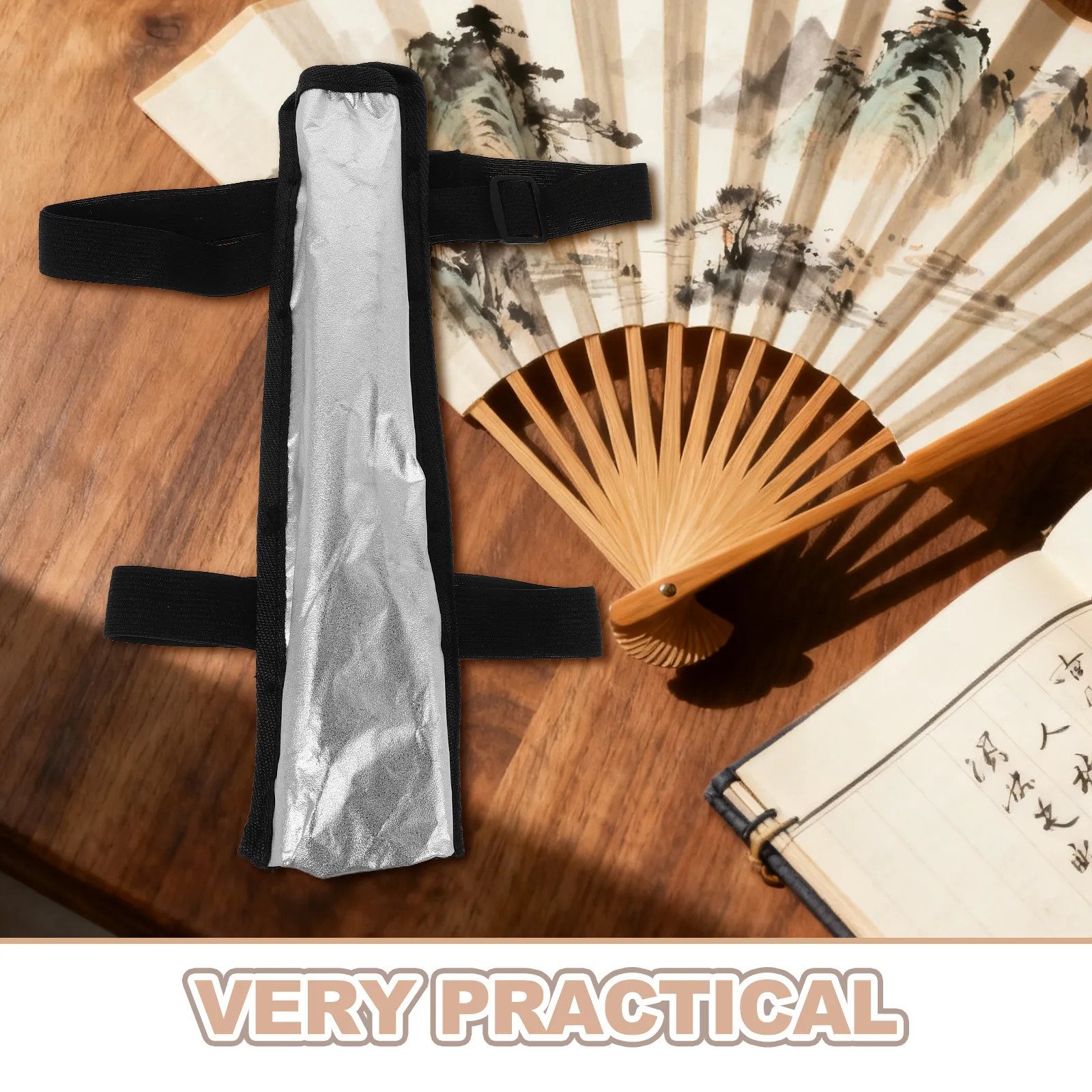 Thigh Fan Holder Pouch for Kung Fu Tai Folding Fans Adjustable Leg Strap Portable Dance Performance Accessory Festival Rave view 4