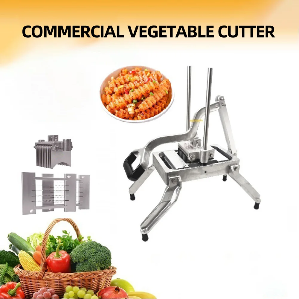 Commercial Fries Maker Stainless Steel Potato Cutter Manual Potato Slicer Machine Kitchen Tool Procesador De Alimento