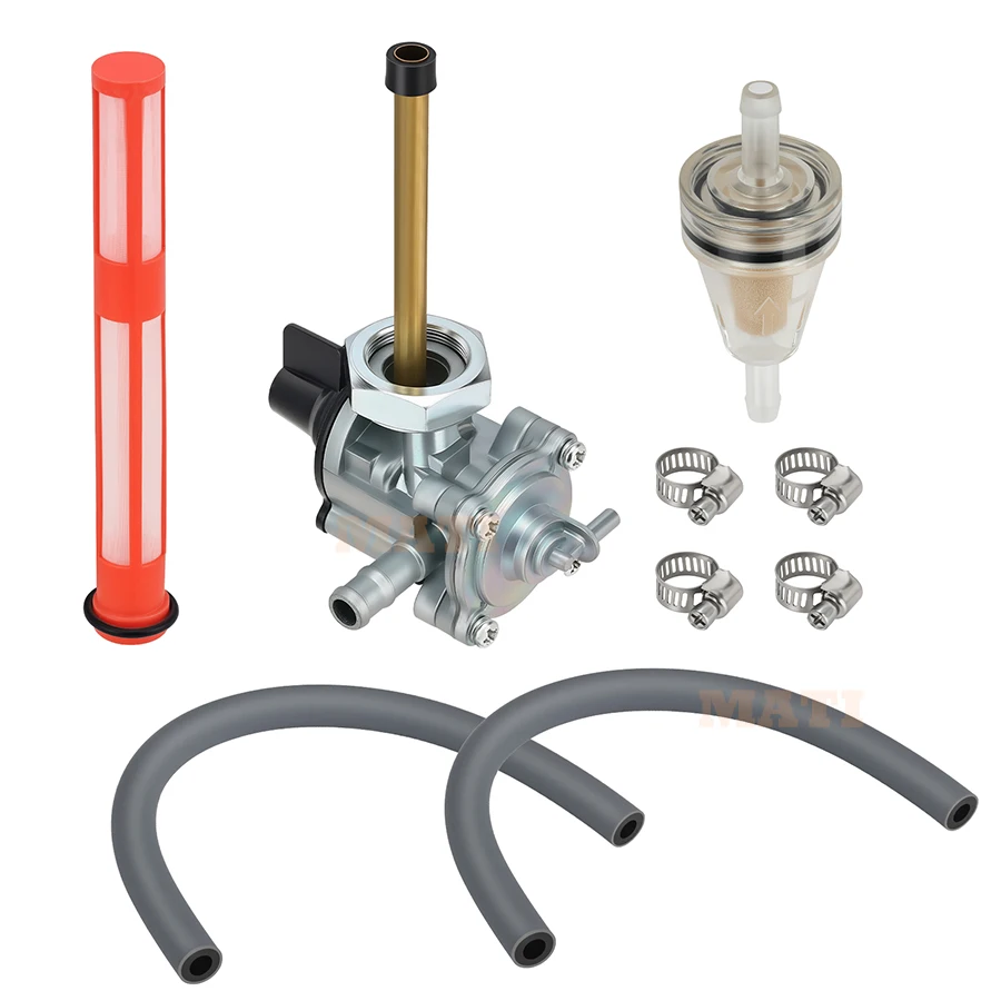 M MATI Fuel Valve Switch Petcock w/ Lines + Fuel Filter For Honda VTX 1300 VTX1300 C/R/S/T 2004-2009 16950-MEM-674