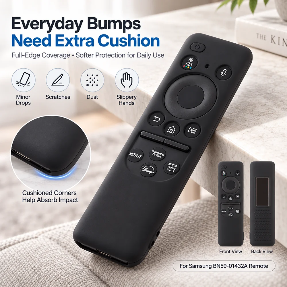 Silicone Remote Case for Samsung SolarCell Smart TV Remote for 2025TM2560E 2024BN59-01439A 2023TM2360E BN59-01432A
