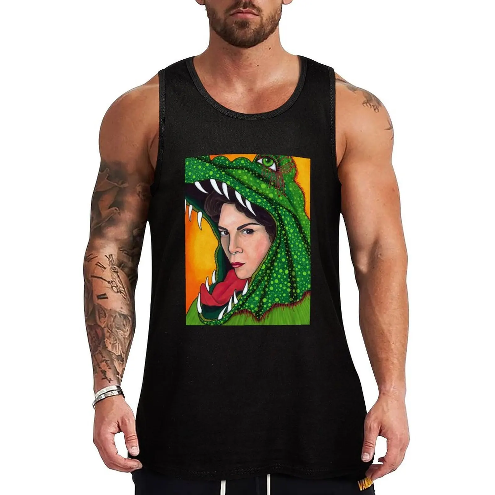 Camiseta sin Mangas Leonor Fini, Elástica, Ajuste Flexible, Casual