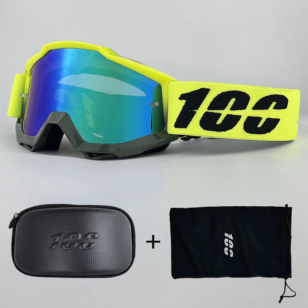 

100 Motocross Glasses Two-tone Motorcycle Sunglasses Man MTB Mask Windproof Protection Skiing Cycling Racing Off-Road Goggles