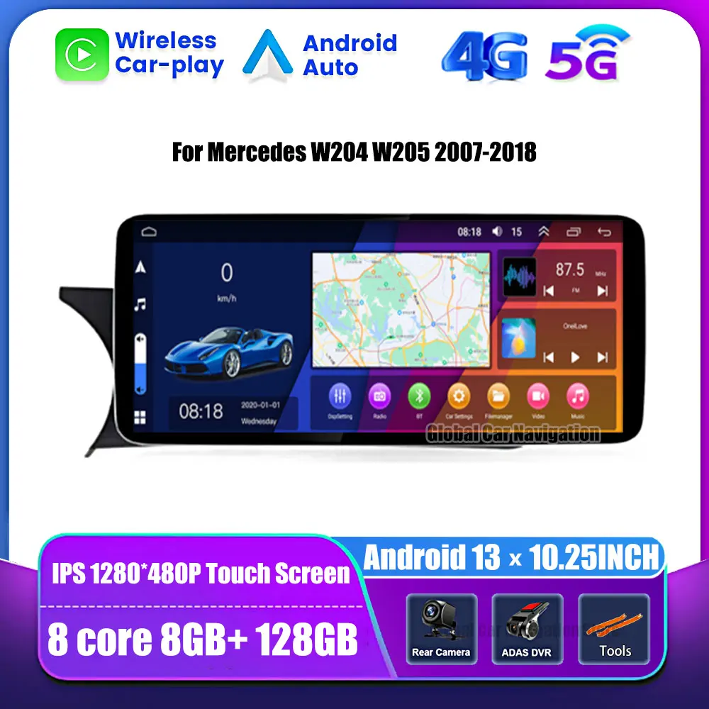 

Android For Mercedes W204 W205 2007-2018 Car GPS Navi Player WIFI 4G SIM Carplay BT Google Touch Screen Multimedia Stereo