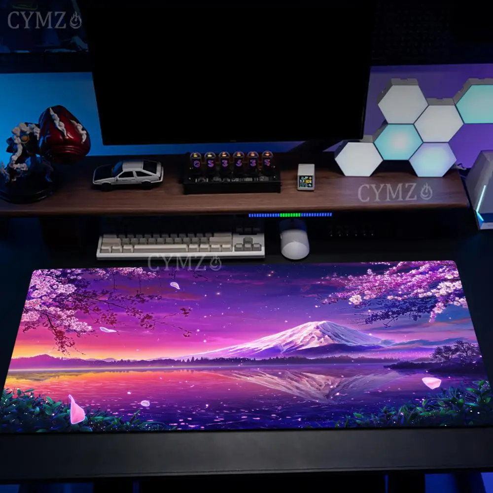 

Vibrant Mount Fuji landscape design large Mouse Pad Desk Mat Non-Slip Stitched Edge office mat Gaming pad Computer mouse pads