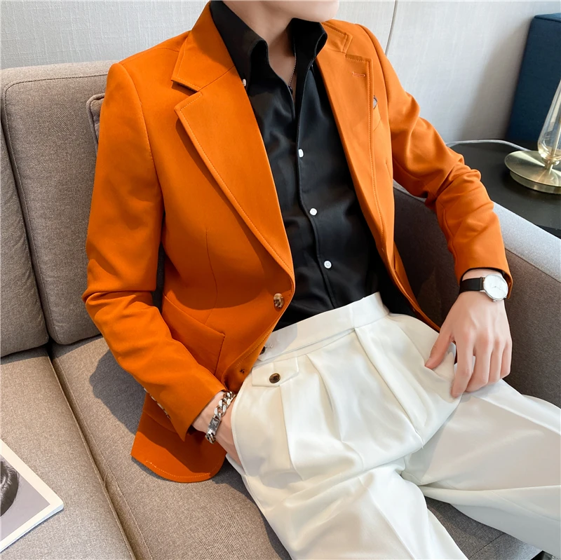 

2022 Brand Clothing Fashion Men Spring High Quality Leisure Business Suit/Male Pure Color Casual Blazers Jacket Plus Size S-3XL