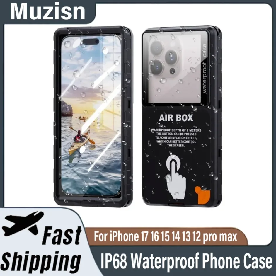 

Водонепроницаемый чехол для телефона IP68, защитный чехол для плавания с сенсорным экраном, сумка для подводной коробки и ремешок для телефона iPhone Samsung ниже 6,9 дюйма