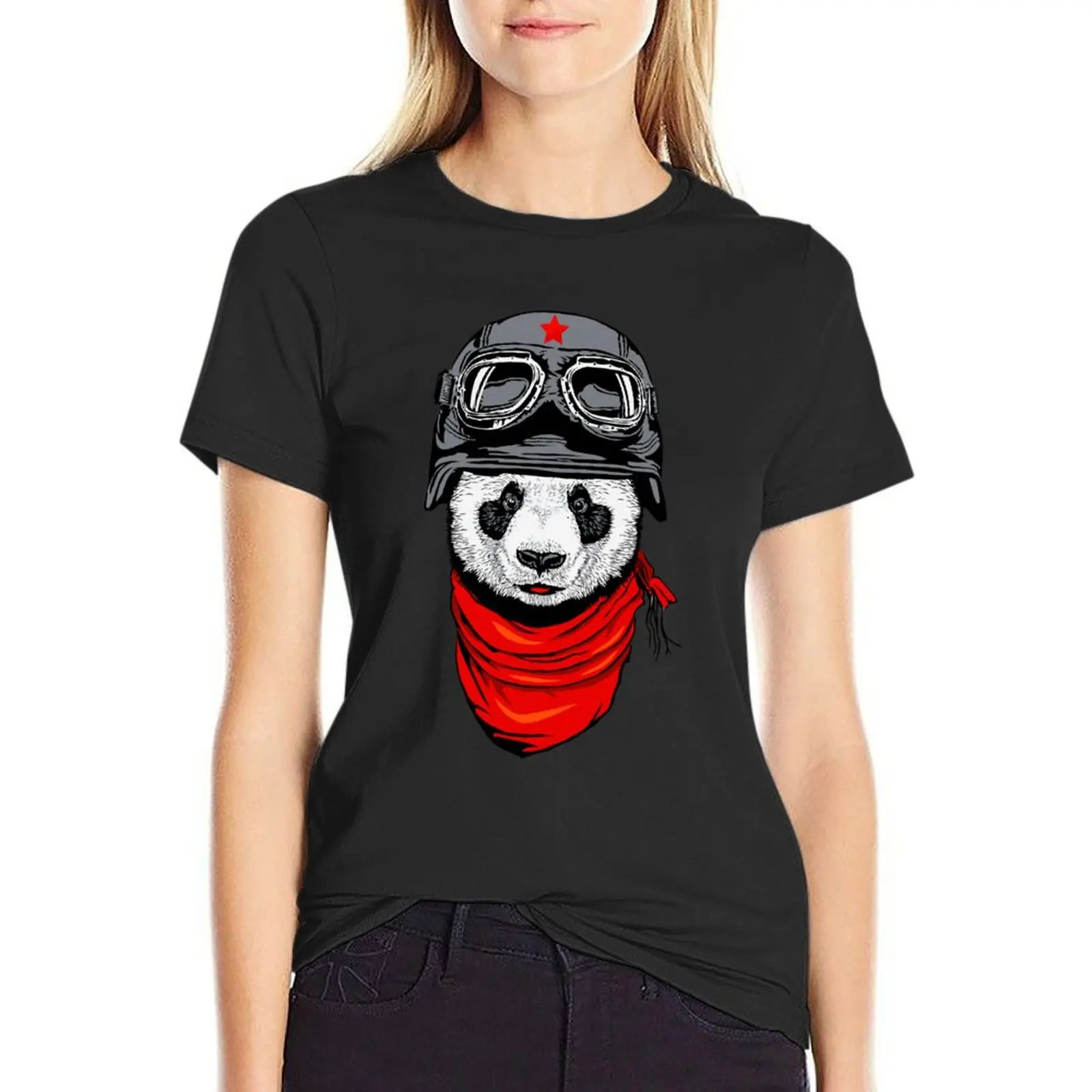 Pilot Panda T-Shirt kawaii clothes summer tops tees summer clothes for Women