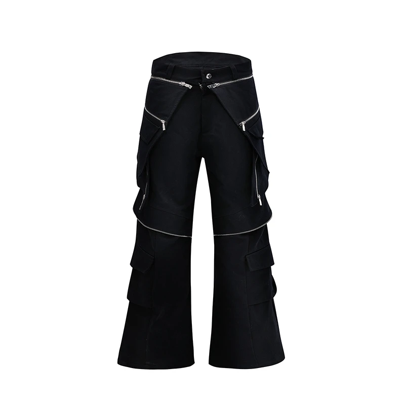 LUZHEN Metal Zipper Big Pockets Casual Pants Detachable Design Men's Original Trendy Personalized High Street Trousers LZ7514