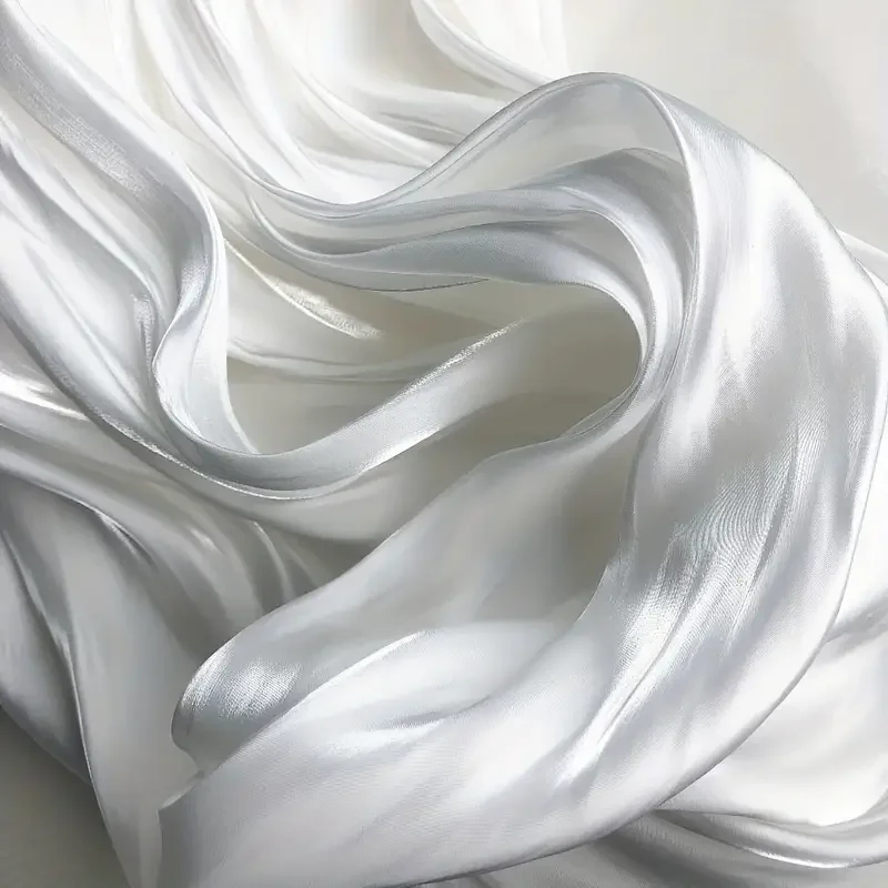 1pc Soft Silky Crystal Satin Pearlescent Fabric Draping Smooth Dress Wedding Dress Stage Glossy Fabric