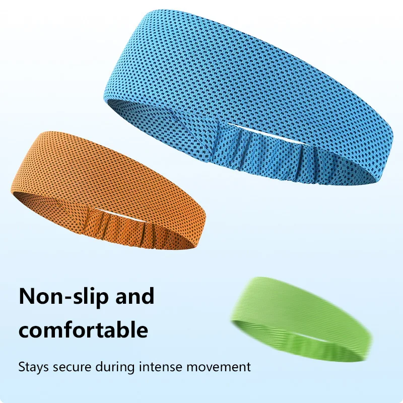 Summer Sport Headband Breathable Fitness Sweatband Non Slip Elastic Tennis Headband Sweat Wicking Lightweight Running Hairband