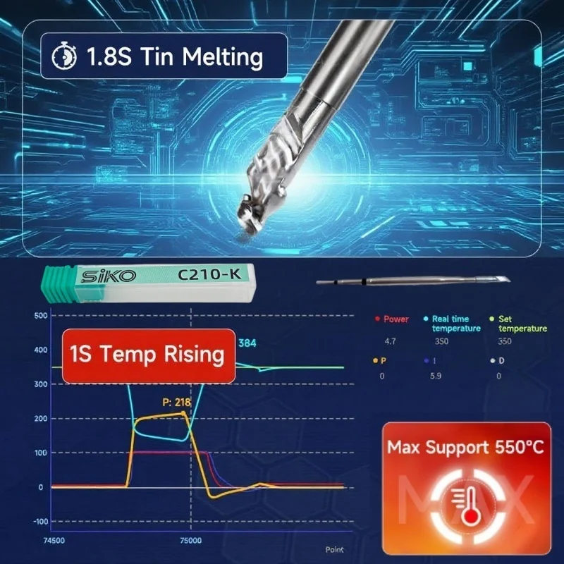 10 ชิ้น ​ ​ หัวแร้งบัดกรี SIKO C210 1S ให้ความร้อนเร็วเป็นพิเศษ ป้องกันการกัดกร่อนและทนต่อการสึกหรอ สำหรับงานซ่อมอิเล็กทรอนิกส์ ​   สำหรับ JBC/มาสเตอร์ซู