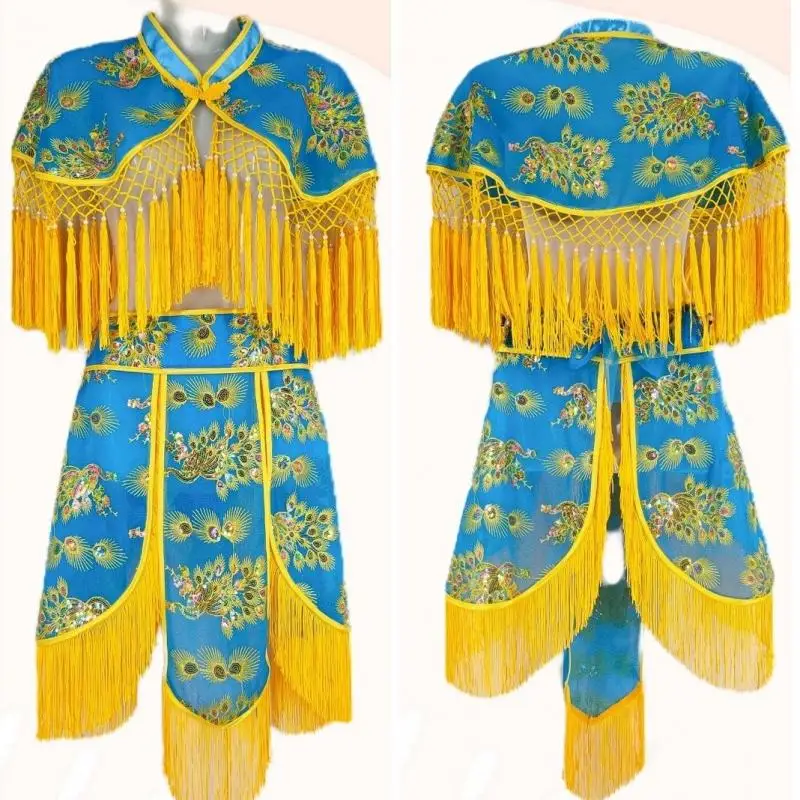 Conjunto de falda de cintura de Chal Yangko, traje de ópera tradicional china, accesorios de actuación de escenario para niña de sirvienta Huadan, nuevo