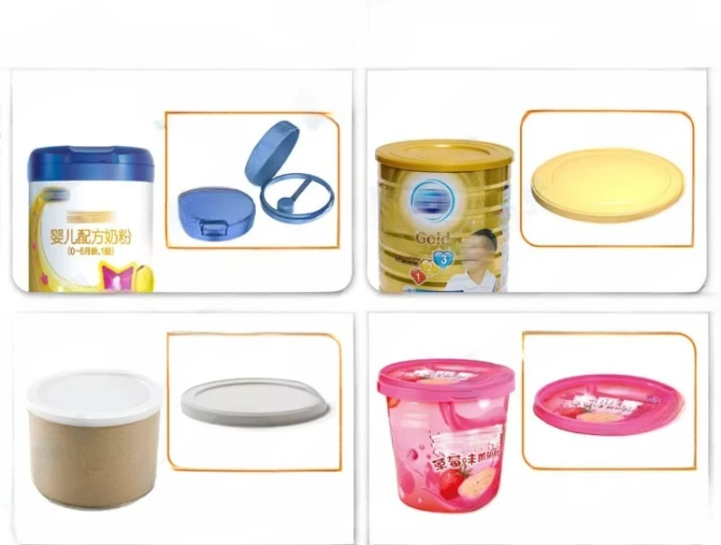 Fully Automatic Pressing Milk Protein Powder Lid Can Bottle Capper Snap Lid Pet Bottle Cap Press Capping Machine