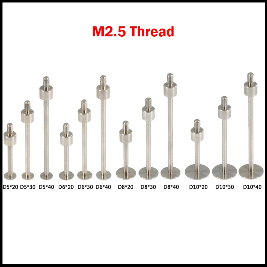 8mm 10mm OD 20mnm 30mm 40mm Length M2.5 Thread T Type Shape Round Pan Disk Gauge Micrometer Tip Lever Dial Test Indicator Probe