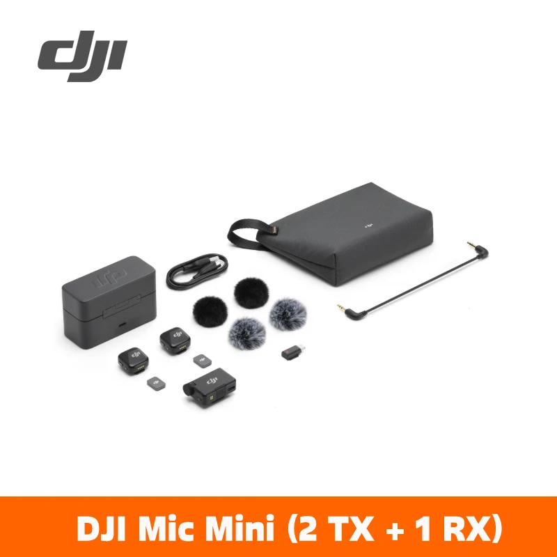 DJI Mic Mini draadloze microfoon (2 TX + 1 RX) / (1 TX + 1 RX) met slimme ruisonderdrukkende hoogwaardige audio